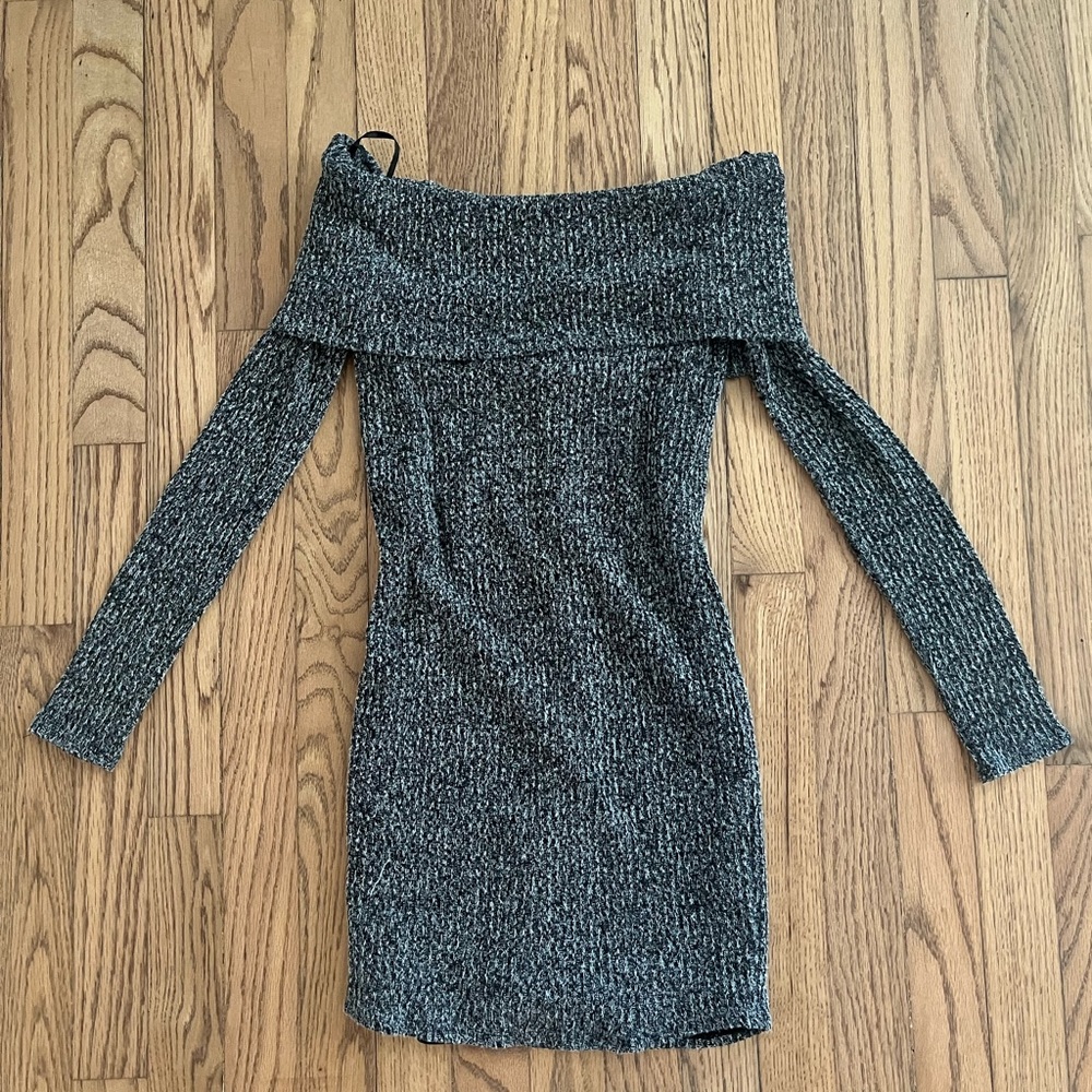 Grey forever 21 fitted sweater dress